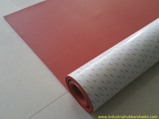 Промышленный лист 100% пенистого каучука силикона девственницы ранга с красным цветом прилипателя 3М затыловки