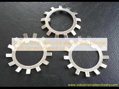 Стопорная шайба из стали SS304, SS316 с наружными зубьями, с насечками, натуральный цвет