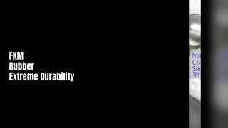 Лист резины FKM: прочность на растяжение 8 МПа, твердость по Шору A 75.